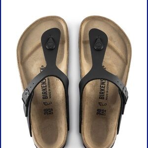 Birkenstock Black and Tan Thong Sandals size 41
